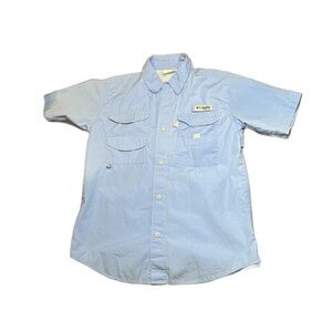 Columbia Youth Boys Bonehead Short Sleeve Shirt PFG, LIGHT BLUE, Large